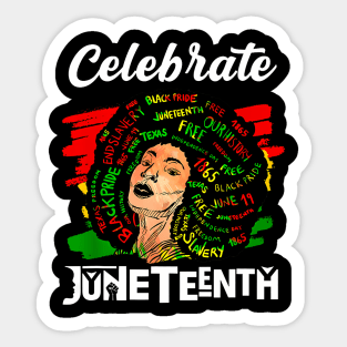 Juneteenth Afro Woman Black Queen African American Melanin Sticker